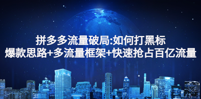 【副业项目3326期】拼多多快速抢占百亿流量的爆款思路（拼多多如何打黑标）-万图副业网