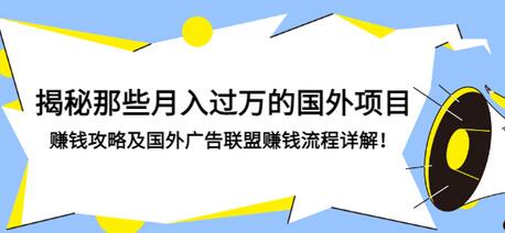 【副业项目3441期】揭秘那些月入过万的国外项目，赚钱攻略及国外广告联盟赚钱流程详解-万图副业网