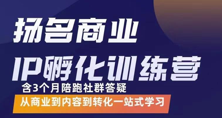 【副业项目3580期】商业IP孵化训练营：从商业到内容到转化一站式学 ，教你怎样打造商业ip-万图副业网