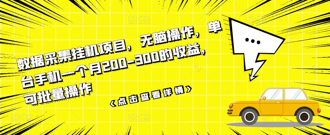 【副业项目3611期】数据采集挂机项目（手机上挣钱的副业）-万图副业网