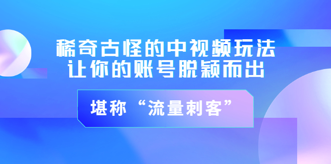 【副业项目3652期】稀奇古怪的中视频玩法，让你的账号脱颖而出，堪称“流量刺客”（图文+视频)-万图副业网