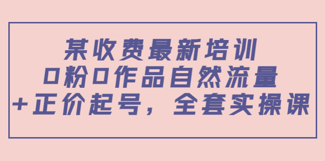【副业项目4039期】某收费最新培训：0粉0作品自然流量+正价起号，全套实操课-万图副业网