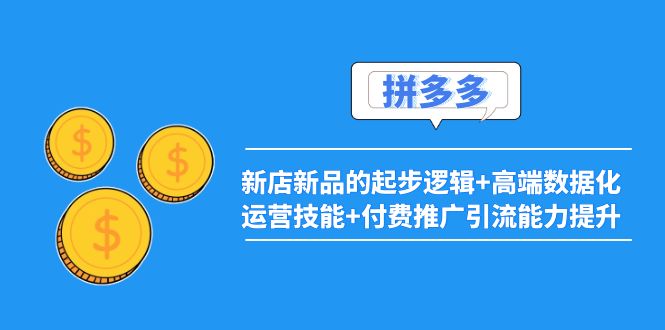 【副业项目4181期】2022拼多多：新店新品的起步逻辑+高端数据化运营技能+付费推广引流能力提升-万图副业网
