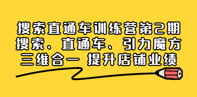 【副业项目4206期】搜索直通车训练营第2期：搜索、直通车、引力魔方三维合一 提升店铺业绩-万图副业网