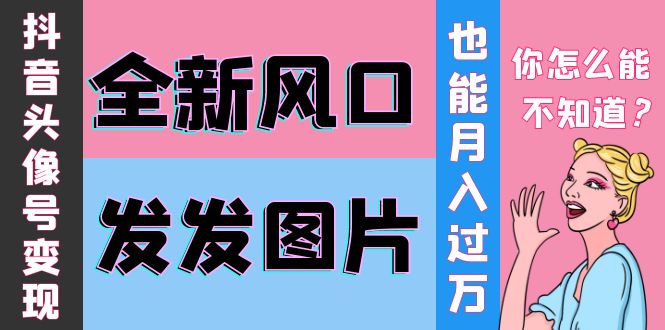 【副业项目4221期】抖音头像号变现0基础教程：全新风口，发发图片也能变现月入10000+-万图副业网