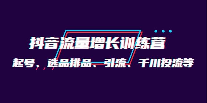 【副业项目4335期】月销1.6亿实操团队·抖音流量增长训练营：起号、选品排品、引流 千川投流等-万图副业网