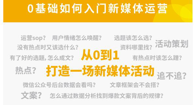 【副业项目4569期】新媒体运营系列课：课程零基础入门，解锁高薪职业必备的四项技能-万图副业网