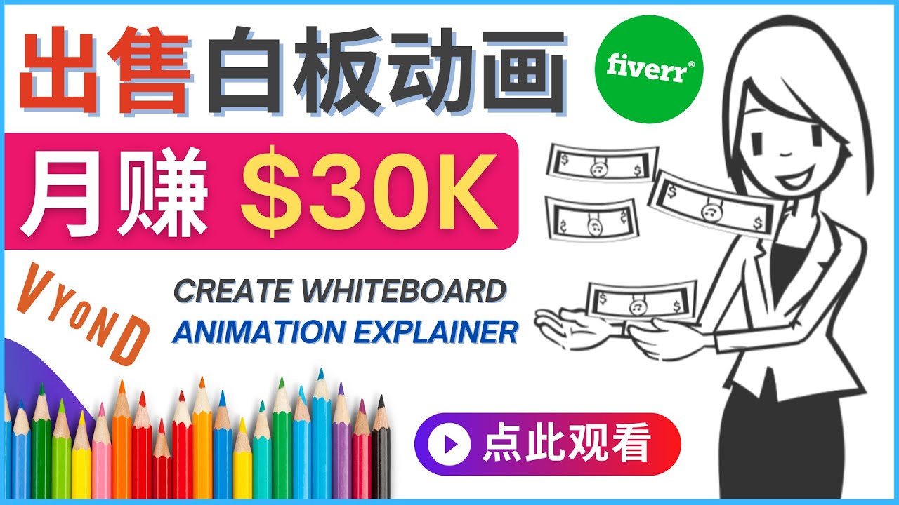 【副业项目4579期】如何用最简单制作白板动画（WhiteBoard Animation）月赚3万美元-万图副业网