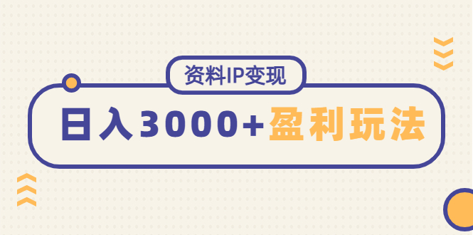 【副业项目4816期】资料IP变现，能稳定日赚3000起的持续性盈利玩法-万图副业网
