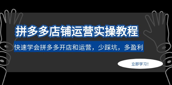【副业项目5088期】拼多多店铺运营实操教程：快速学会拼多多开店和运营，少踩坑，多盈利-万图副业网