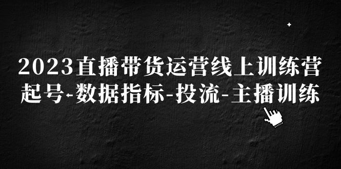 【副业项目5282期】2023直播带货运营线上训练营，起号-数据指标-投流-主播训练-万图副业网