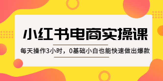 【副业项目5332期】小红书·电商实操课：每天操作3小时，0基础小白也能快速做出爆款-万图副业网