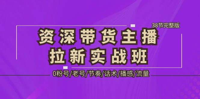 【副业项目5333期】资深·带货主播拉新实战班，0粉号/老号/节奏/话术/播感/流量-38节完整版-万图副业网
