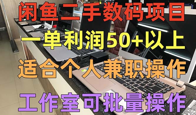 【副业项目5404期】闲鱼二手数码项目，个人副业低保收入一单50+以上，工作室批量放大操作-万图副业网