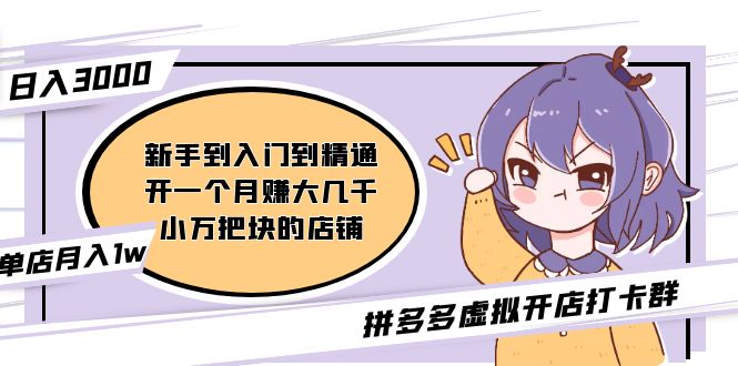 【副业项目5202期】拼多多虚拟开店打卡群：入门到精通（昨日群里有小伙伴日入3000+）-万图副业网