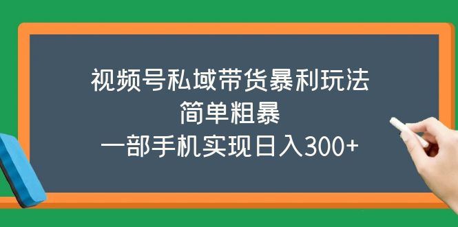 【副业项目5627期】视频号私域带货暴利玩法，简单粗暴，一部手机实现日入300+-万图副业网