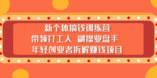【副业项目5435期】新个体搞钱训练营：带领打工人 副操业盘手 年轻创业者拆解赚钱项目-万图副业网