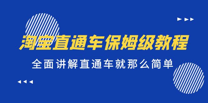 【副业项目5451期】淘宝直通车保姆级教程，全面讲解直通车就那么简单！-万图副业网