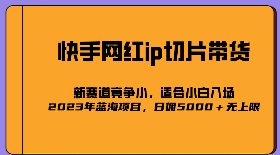 【副业项目5464期】2023爆火的快手网红IP切片，号称日佣5000＋的蓝海项目，二驴的独家授权-万图副业网