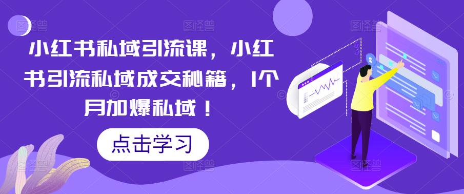 【副业项目5470期】小红书私域引流课，小红书引流私域成交秘籍，1个月加爆私域！-万图副业网