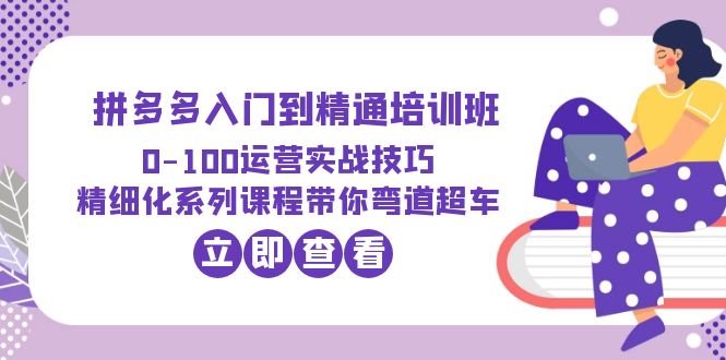 【副业项目6297期】2023拼多多入门到精通培训班：0-100运营实战技巧 精细化系列课带你弯道超车-万图副业网