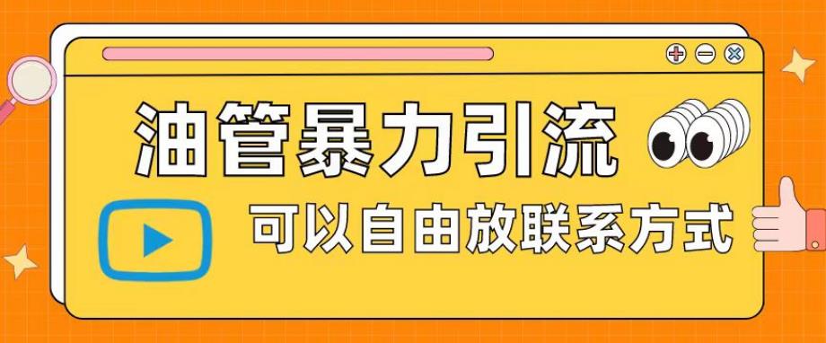 【副业项目6166期】油管暴力引流，可以自由放联系方式【揭秘】-万图副业网