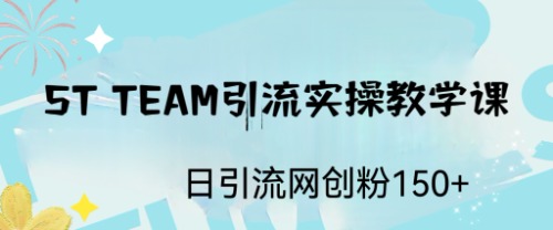 【副业项目6745期】ST TEAM引流实操课，日引流网创粉100+-万图副业网