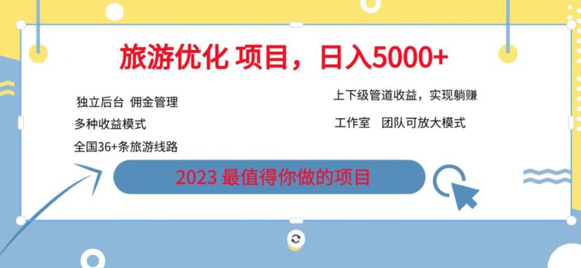 【副业项目6884期】旅游项目最新模式，独立后台+全国35+线路，日入5000+【揭秘】-万图副业网