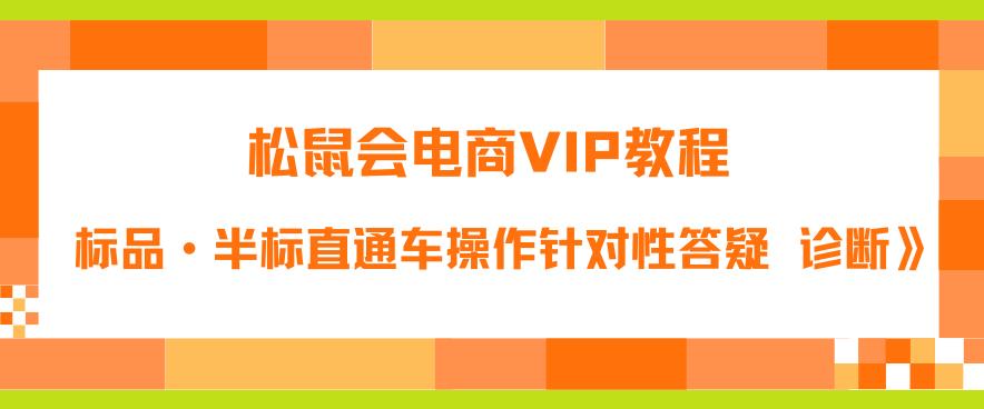 【副业项目6373期】松鼠会电商VIP教程：松鼠《付费推广标品·半标直通车操作针对性答疑&诊断》-万图副业网