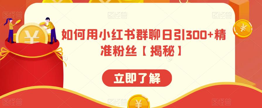 【副业项目6389期】如何用小红书群聊日引300+精准粉丝【揭秘】-万图副业网