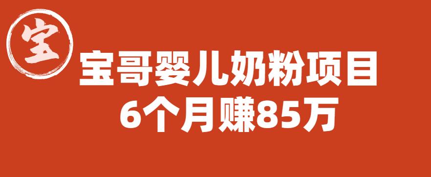 【副业项目6416期】宝哥婴儿奶粉项目，6个月赚85w【图文非视频】【揭秘】-万图副业网