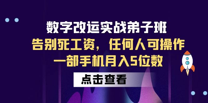 【副业项目6430期】数字 改运实战弟子班：告别死工资，任何人可操作，一部手机月入5位数-万图副业网