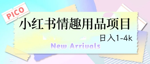 【副业项目6712期】最新小红书情趣用品项目，日入1-4k-万图副业网