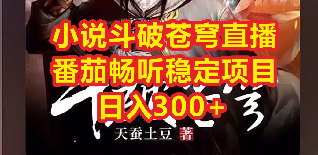 【副业项目6787期】小说斗破苍穹直播，番茄畅听日入300+稳定项目-万图副业网