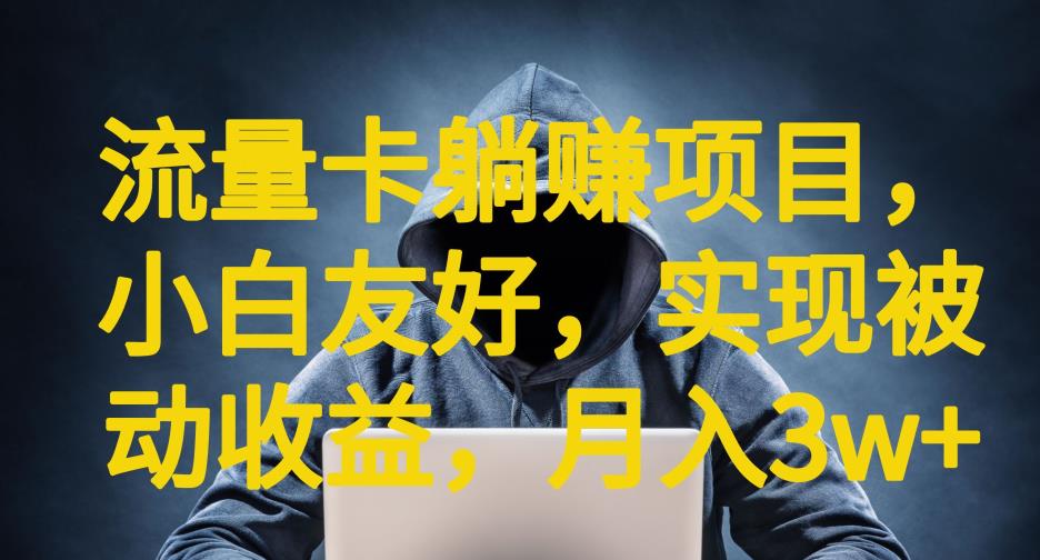 【副业项目6842期】流量卡躺赚项目，小白友好，开设后台，实现被动收益，只要出卡，就能一直赚钱，利润高昂【揭秘】-万图副业网