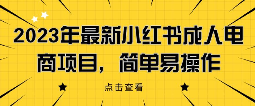 【副业项目6532期】2023年最新小红书成人电商项目，简单易操作【详细教程】-万图副业网