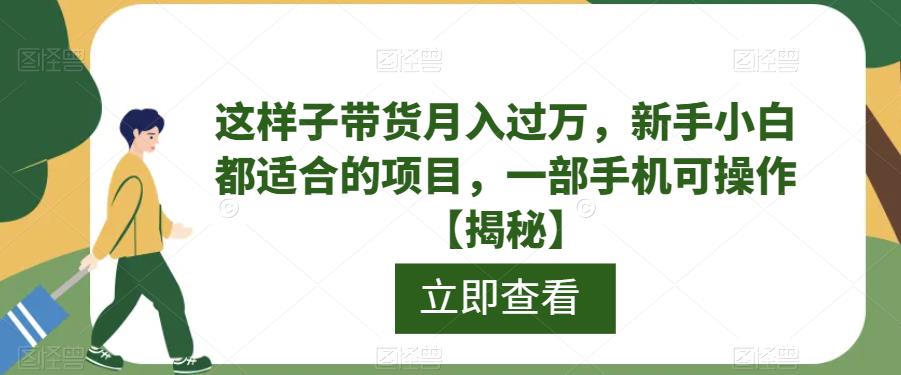 【副业项目6858期】这样子带货月入过万，新手小白都适合的项目，一部手机可操作【揭秘】-万图副业网