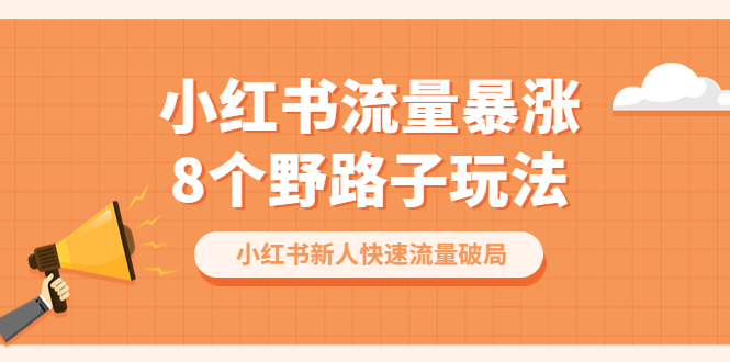 【副业项目6600期】小红书流量-暴涨8个野路子玩法：小红书新人快速流量破局（8节课）-万图副业网