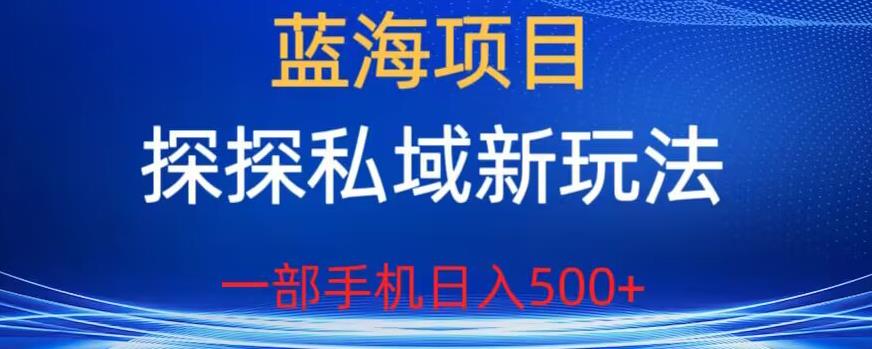 【副业项目6894期】蓝海项目，探探私域新玩法，一部手机日入500+很轻松【揭秘】-万图副业网