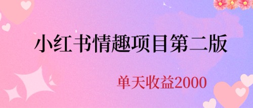 【副业项目6945期】最近爆火小红书情趣项目第二版，每天2000+-万图副业网