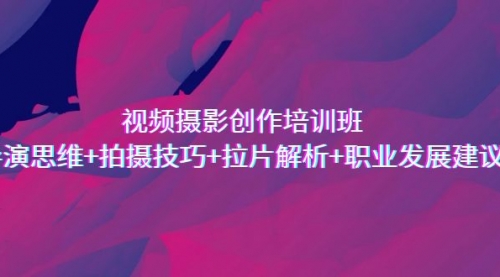 【副业项目7172期】视频摄影创作培训班，导演思维+拍摄技巧+拉片解析+职业发展建议-万图副业网