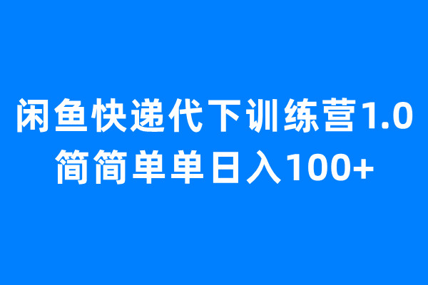 【副业项目6954期】闲鱼快递代下训练营1.0，简简单单日入100+-万图副业网