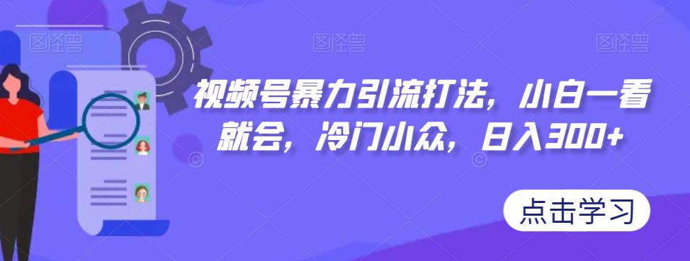【副业项目7417期】视频号暴力引流打法，小白一看就会，冷门小众，日入300+【揭秘】-万图副业网