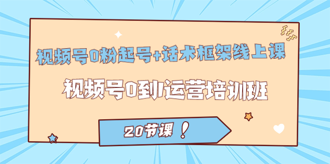 【副业项目7445期】视频号·0粉起号+话术框架线上课：视频号0到1运营培训班（20节课）-万图副业网