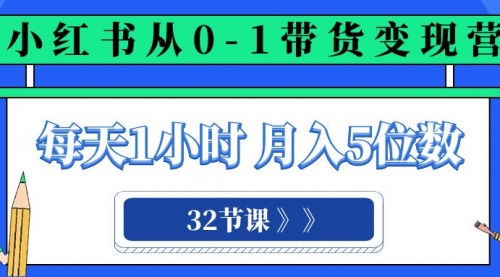 【副业项目8315期】小红书 0-1带货变现营，每天1小时，轻松月入5位数（32节课）-万图副业网