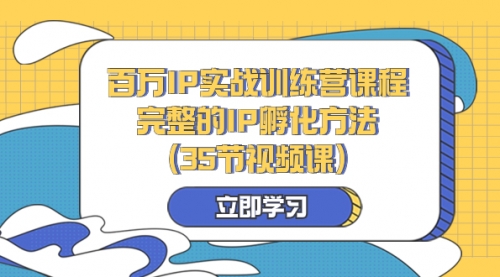 【副业项目8430期】百万IP实战训练营课程，完整的IP孵化方法（35节视频课）-万图副业网