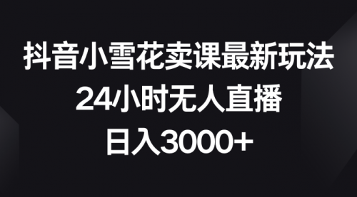 【副业项目8485期】抖音小雪花卖课最新玩法，24小时无人直播-万图副业网