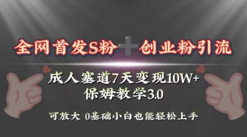 【副业项目8506期】成人用品赛道7天变现10w+保姆教学3.0-万图副业网