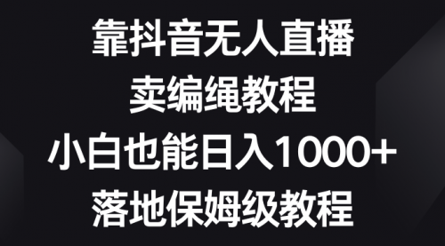 【副业项目8580期】靠抖音无人直播，卖编绳教程，小白也能日入1000+-万图副业网