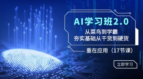 【副业8994期】AI学习班2.0：从菜鸟到学霸，夯实基础从干货到硬货，重在应用（17节课）-万图副业网